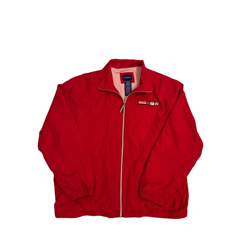 Vintage Women's Catalina Windbreaker Jacket Size XL Red Embroidered